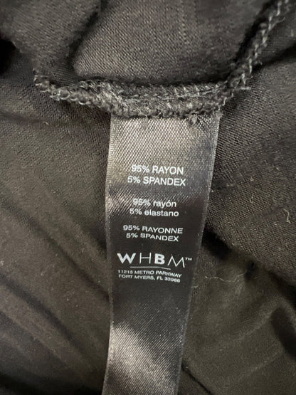 White House Black Market Women’s Black Cap Sleeve Drape Neck T-Shirt - M