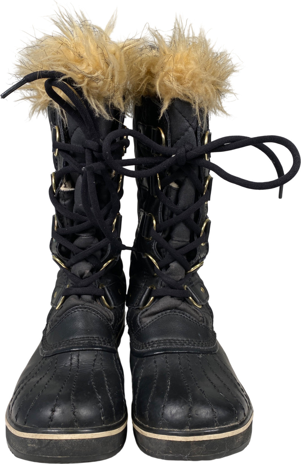 Sorel Women’s Black Leather Quilted Tofino Waterproof Winter Boots - 7.5