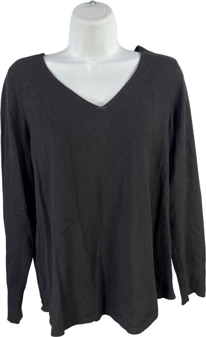 Chico’s Women’s Black Long Sleeve V-Neck Shirt - 1/US M