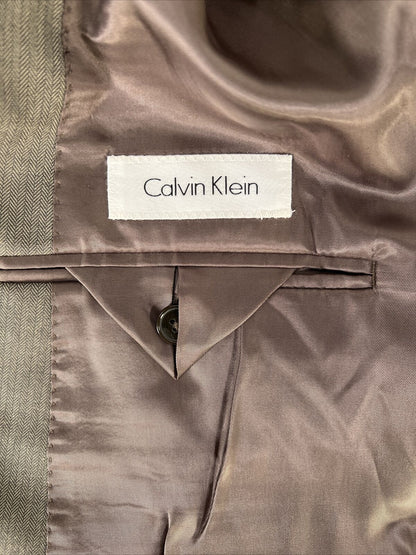 Calvin Klein Men's Brown 2-Button Blazer Suit Jacket - 46R