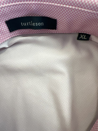 Turtleson Men’s Pink Short Sleeve Athletic Golf Polo Shirt - XL