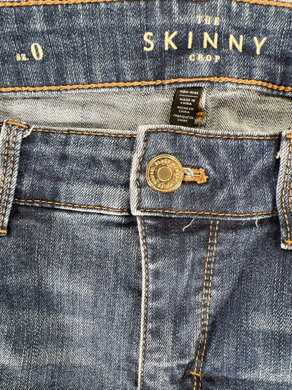 White House Black Market Women’s Medium Wash The Skinny Crop Jeans - 0