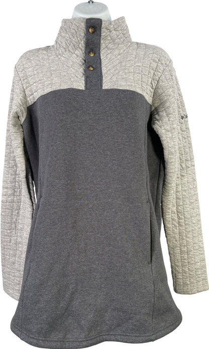 Columbia Women’s Gray Sunday Summit Quilted Arm Pullover Tunic Shirt - M