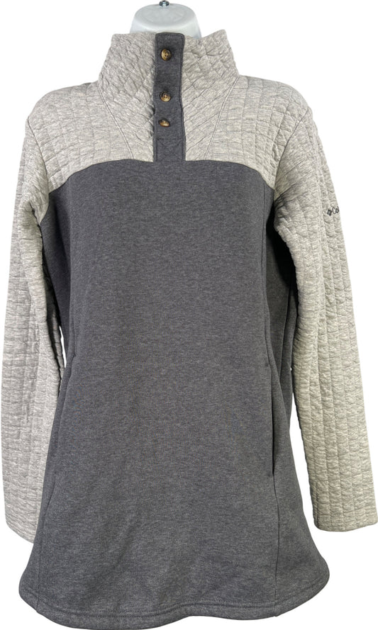 Columbia Women’s Gray Sunday Summit Quilted Arm Pullover Tunic Shirt - M