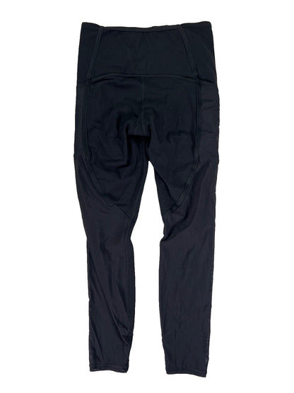 Athleta Women’s Black Vitality Stash Pocket 7/8 Mesh Athletic Leggings - S