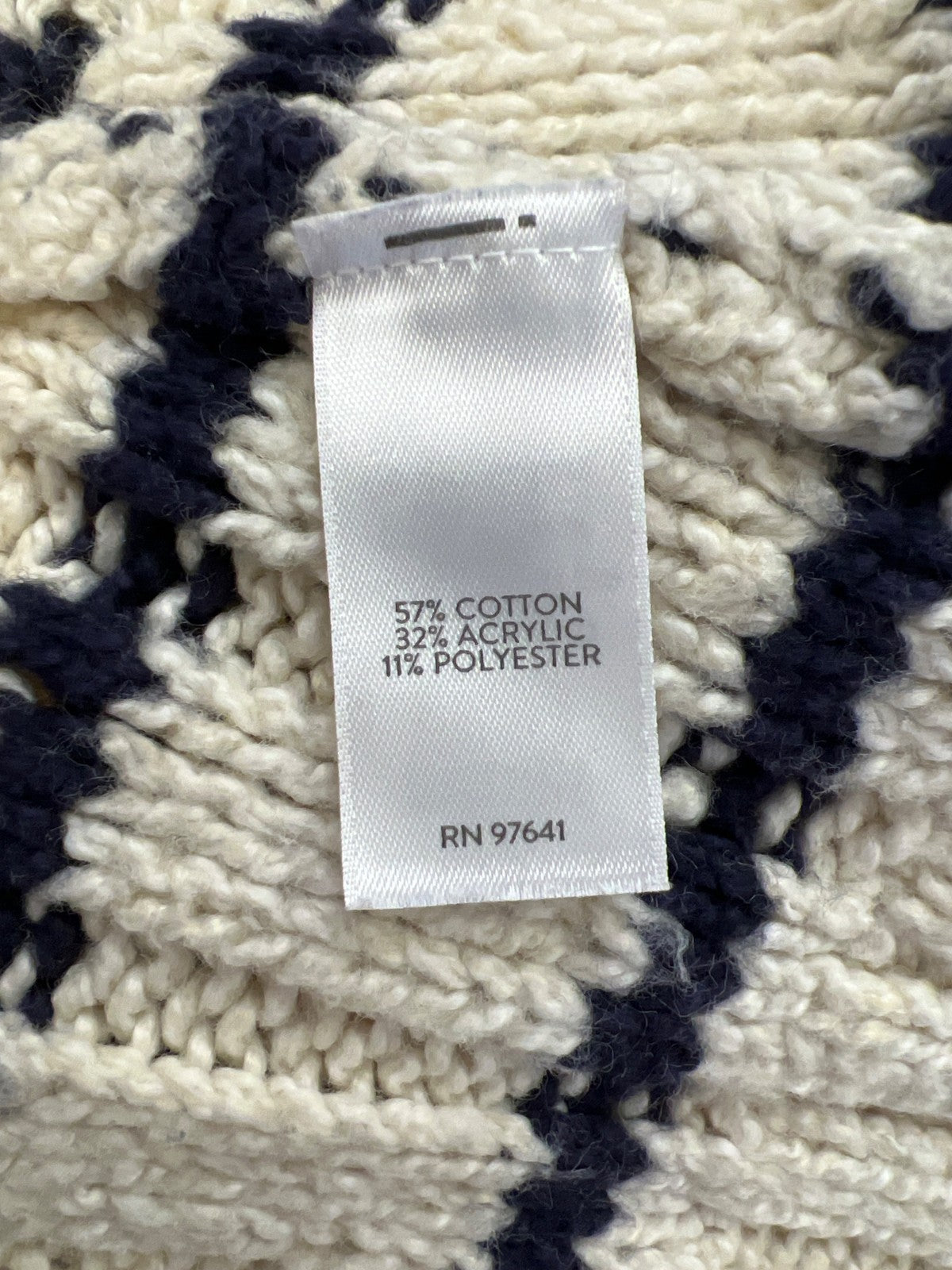 J.Jill Women’s Ivory/White Cable Knit Long Sleeve Sweater - M