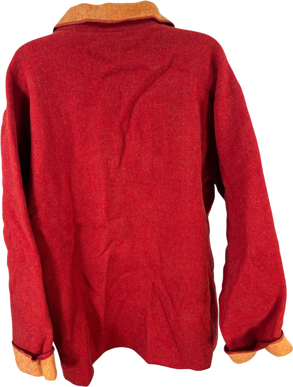 Chico’s Design Women’s Red/Orange Wool Long Sleeve Button Up Jacket - 3/US XL