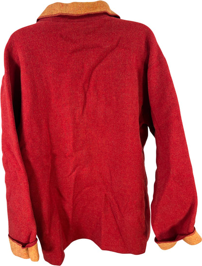 Chico’s Design Women’s Red/Orange Wool Long Sleeve Button Up Jacket - 3/US XL