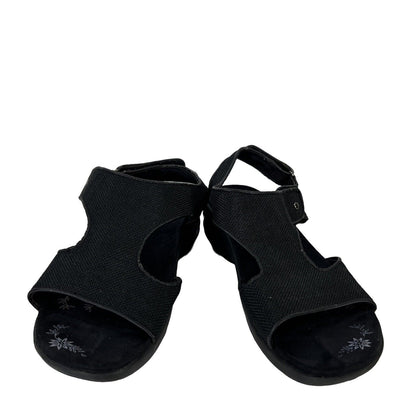 Therafit Women's Black Slingback Open Toe Walking Sandals - 10