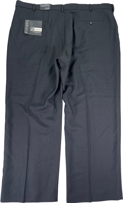 Van Heusen Men’s Black Flat Front Traveler Dress Pants - 44x29 Big and Tall