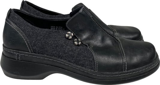 Clarks Women’s Black Leather Certina Ease Slip On Walking Shoes - 8