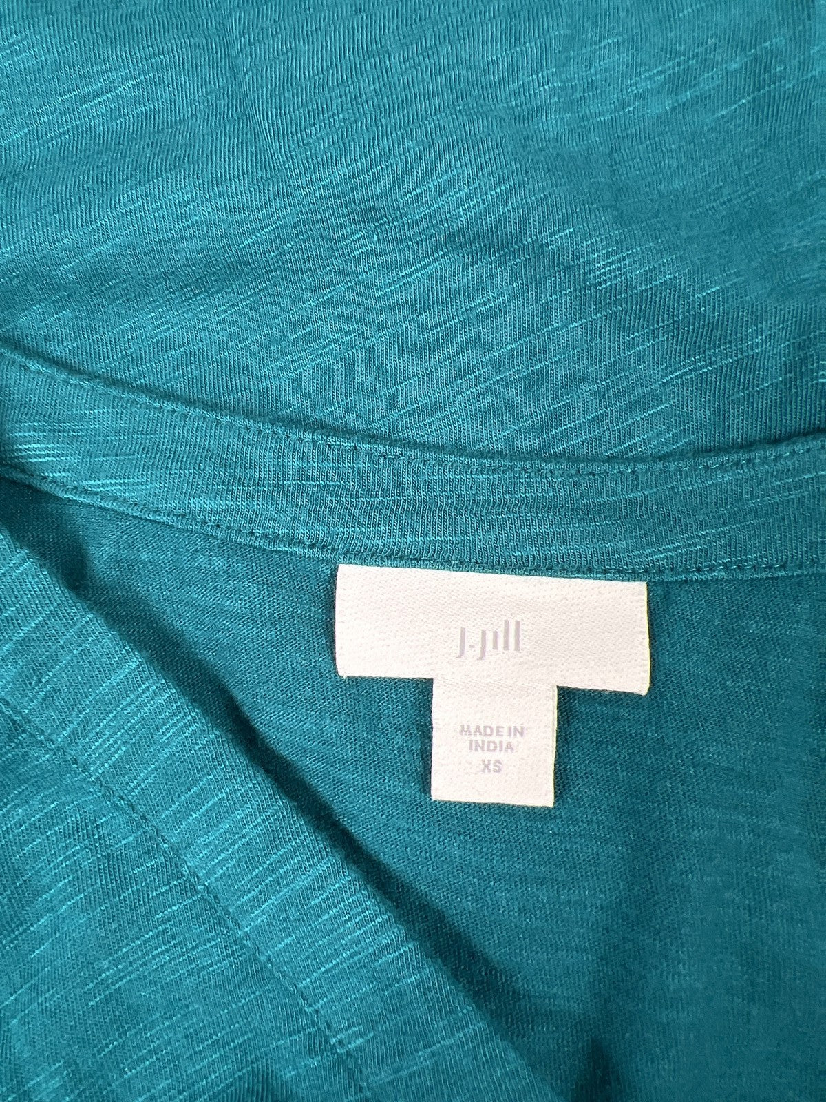 J.Jill Women’s Blue 3/4 Sleeve Button Front V-Neck Blouse - XS