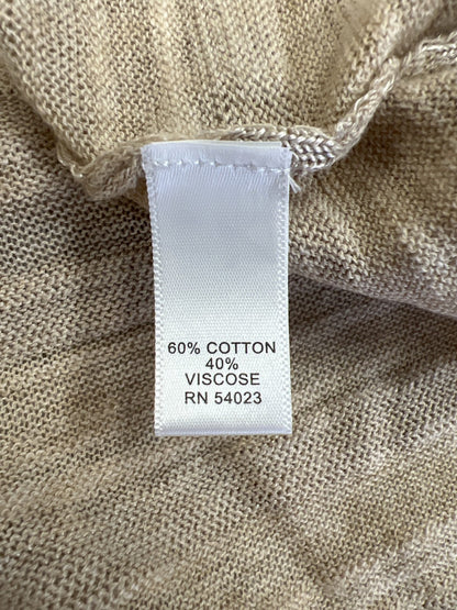 Banana Republic Women’s Beige/Tan Striped Long Sleeve Thin Knit Sweater - L