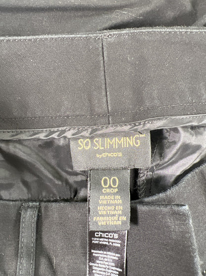 Chico’s Women’s Black So Slimming Crop Dress Pants Pants - 00