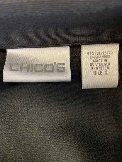 Chico’s Women’s Black Stretch Long Sleeve Full Zip Jacket - 0/S