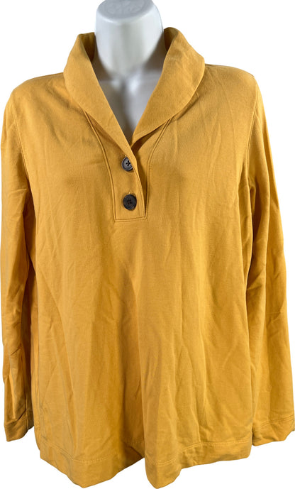 Pure Jill Women’s Gold/Yellow Long Sleeve Button Front Pullover Shirt - S