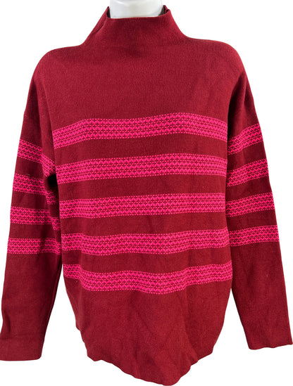 Tahari Women’s Red Long Sleeve Mock Neck Sweater - M