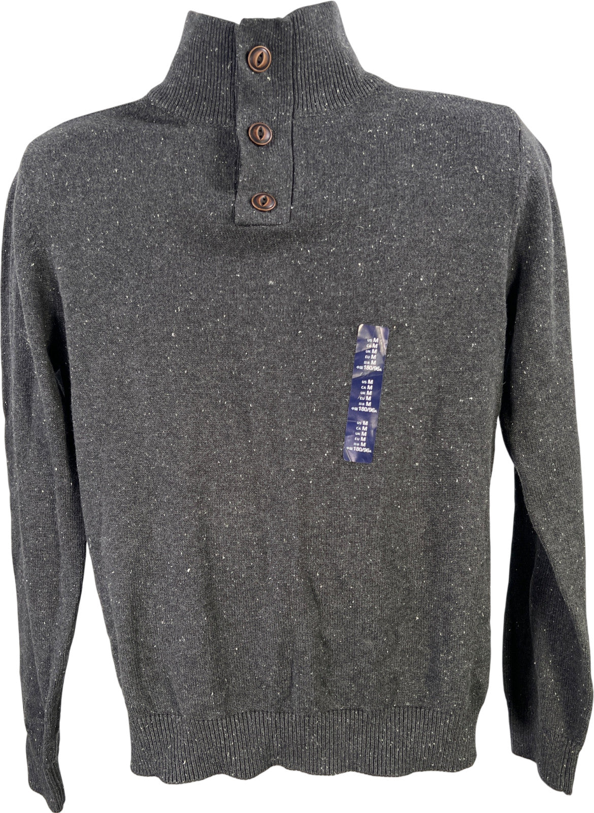 Gap Men’s Gray Long Sleeve Neppy Mock Neck Pullover Sweater - M