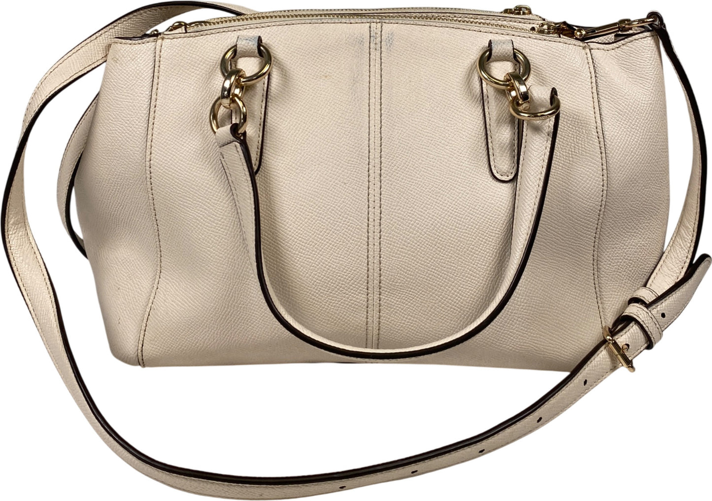 Coach Women’s Ivory/White Christie Carryall Satchel Crossbody Handbag Purse