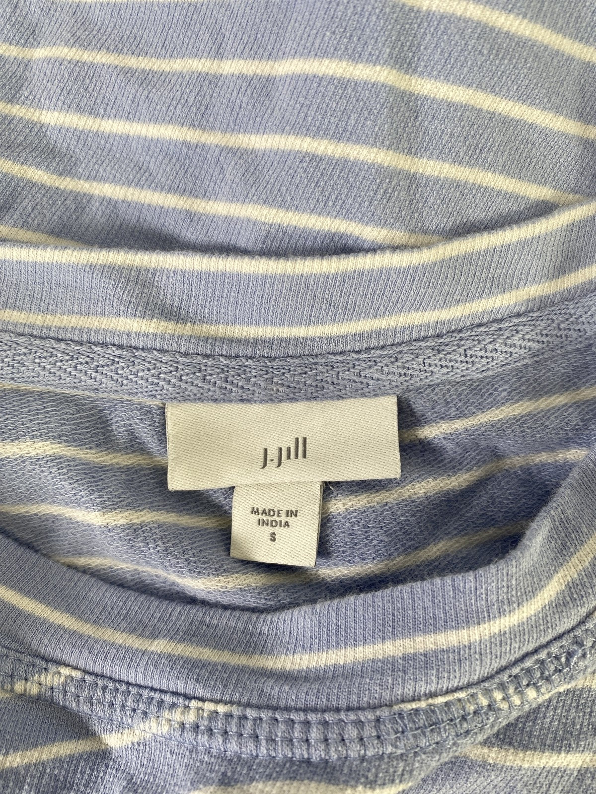 J.Jill Women’s Blue Striped 3/4 Wrist Length Sleeve Tie Front T-Shirt - S