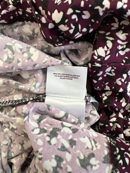 Anne Klein Women’s Purple Short Sleeve Mock Neck Blouse - M