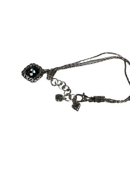 Brighton Silver Plated Danube Blue Three Chain Adjustable Bracelet