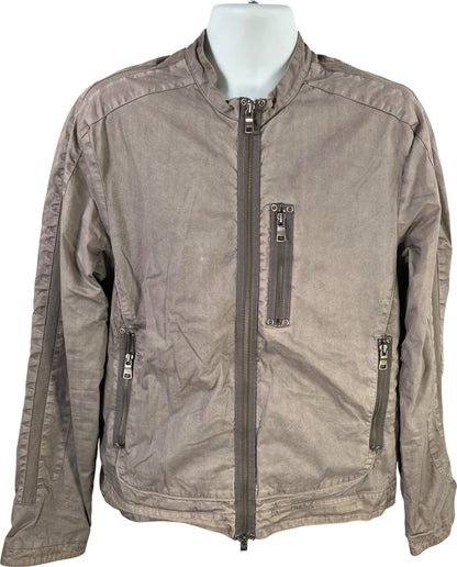 Armani Exchange Men’s Gray Long Sleeve Canvas Full Zip Jacket - L