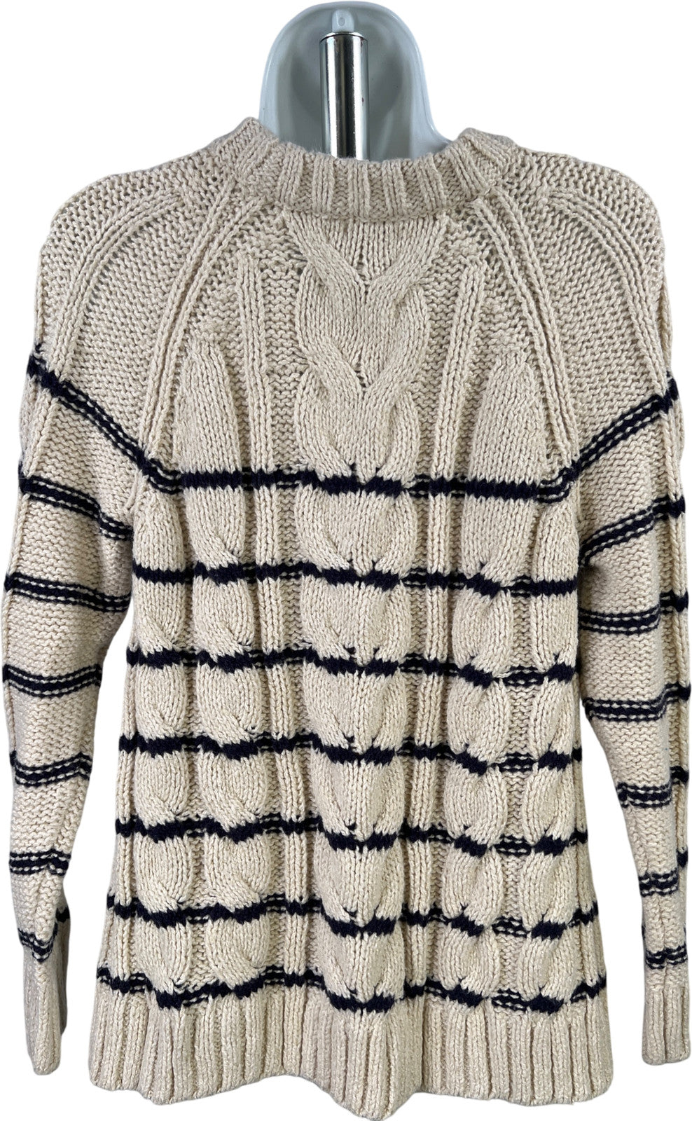 J.Jill Women’s Ivory/White Cable Knit Long Sleeve Sweater - M