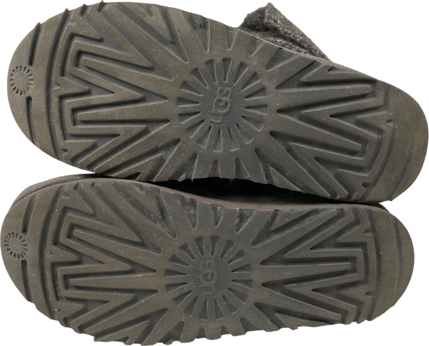 UGG Women’s Gray Foldover 3 Button Lattice Cardy Knit Boots - 6