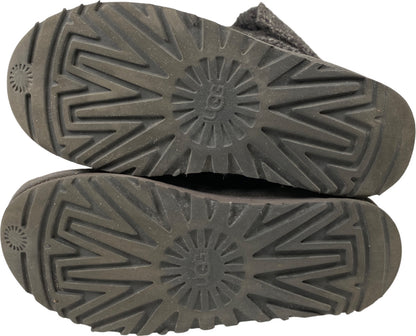 UGG Women’s Gray Foldover 3 Button Lattice Cardy Knit Boots - 6