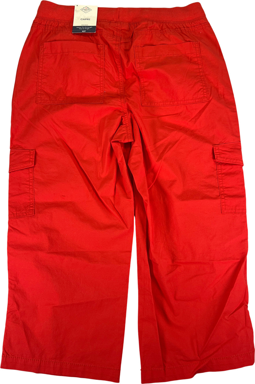 St. Johns Bay Women’s Red Stretch Waist Mid Rise Capri Pants - S