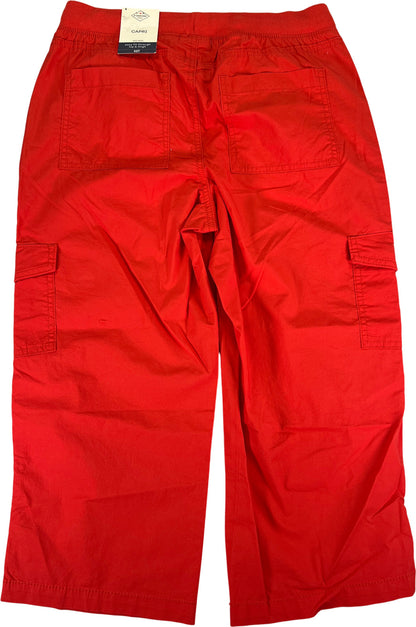 St. Johns Bay Women’s Red Stretch Waist Mid Rise Capri Pants - S