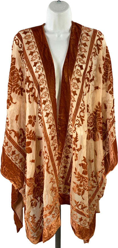 Torrid Women’s Light Brown Velvet/Mesh Long Ruana Top - Plus One Size