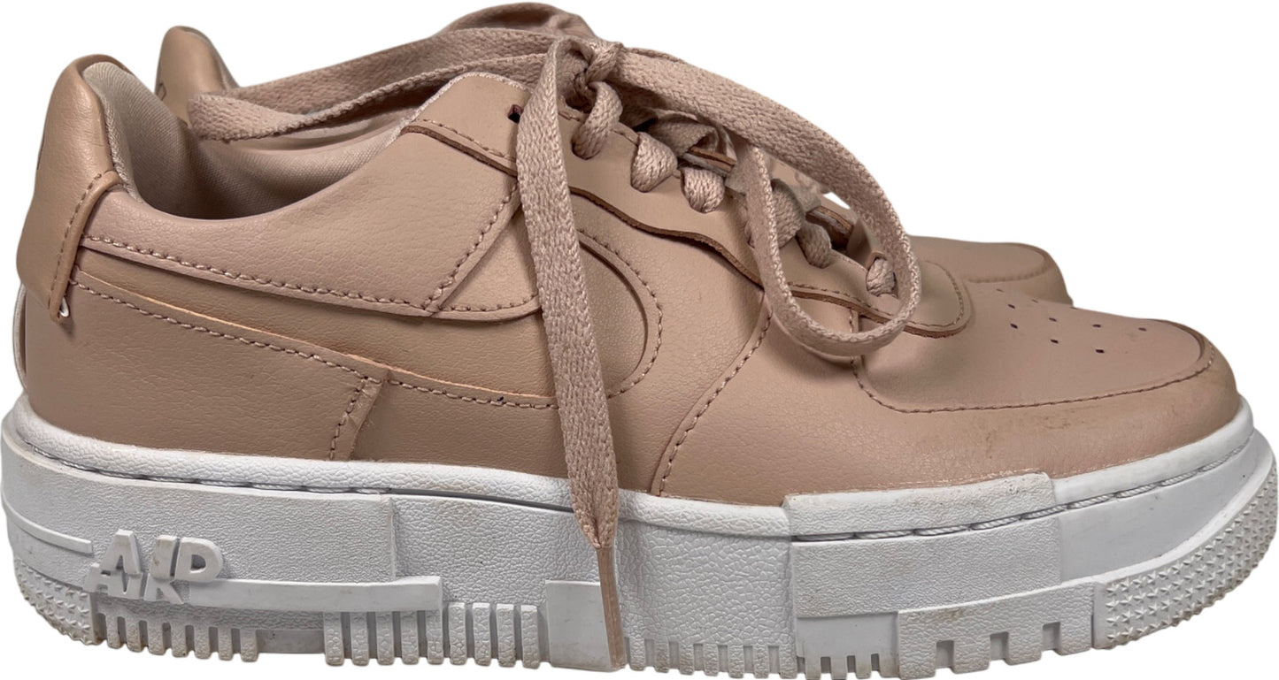 Nike Women’s Pink Air Force Low Pixel Lace Up Sneakers - 6