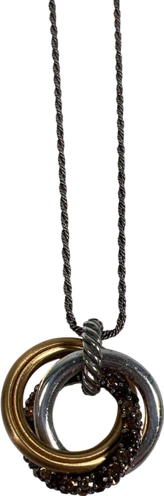 Brighton Two-Tone Trio Circle Crystal Voyage Adjustable Necklace