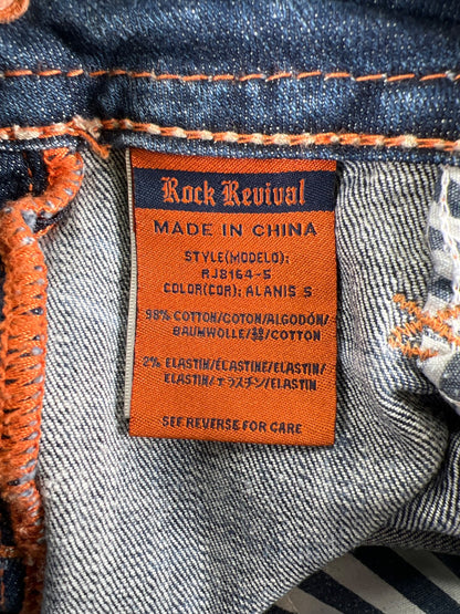 Rock Revival Women’s Medium Wash Rhinestone Alanis Bootcut Denim Jeans - 30