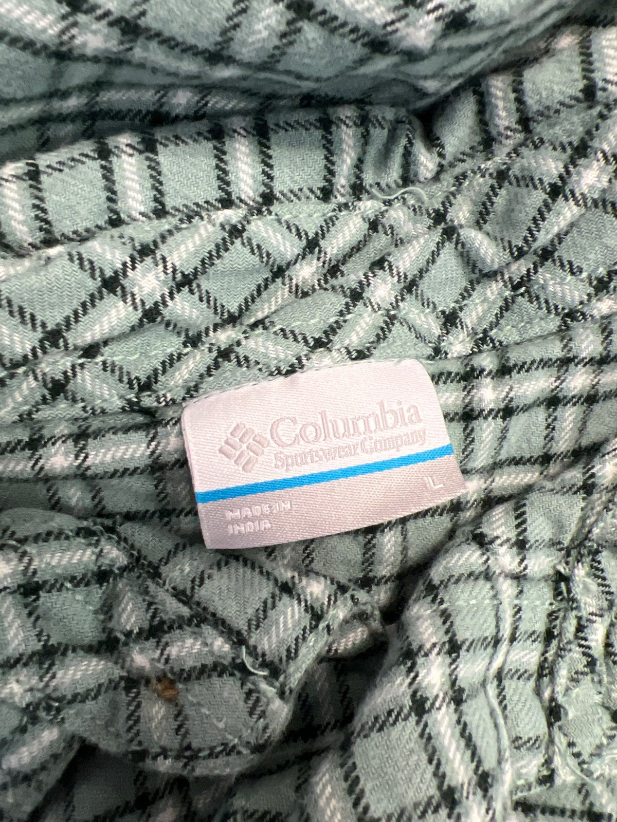 Columbia Men’s Blue Plaid Long Sleeve Button Up Flannel Shirt - L