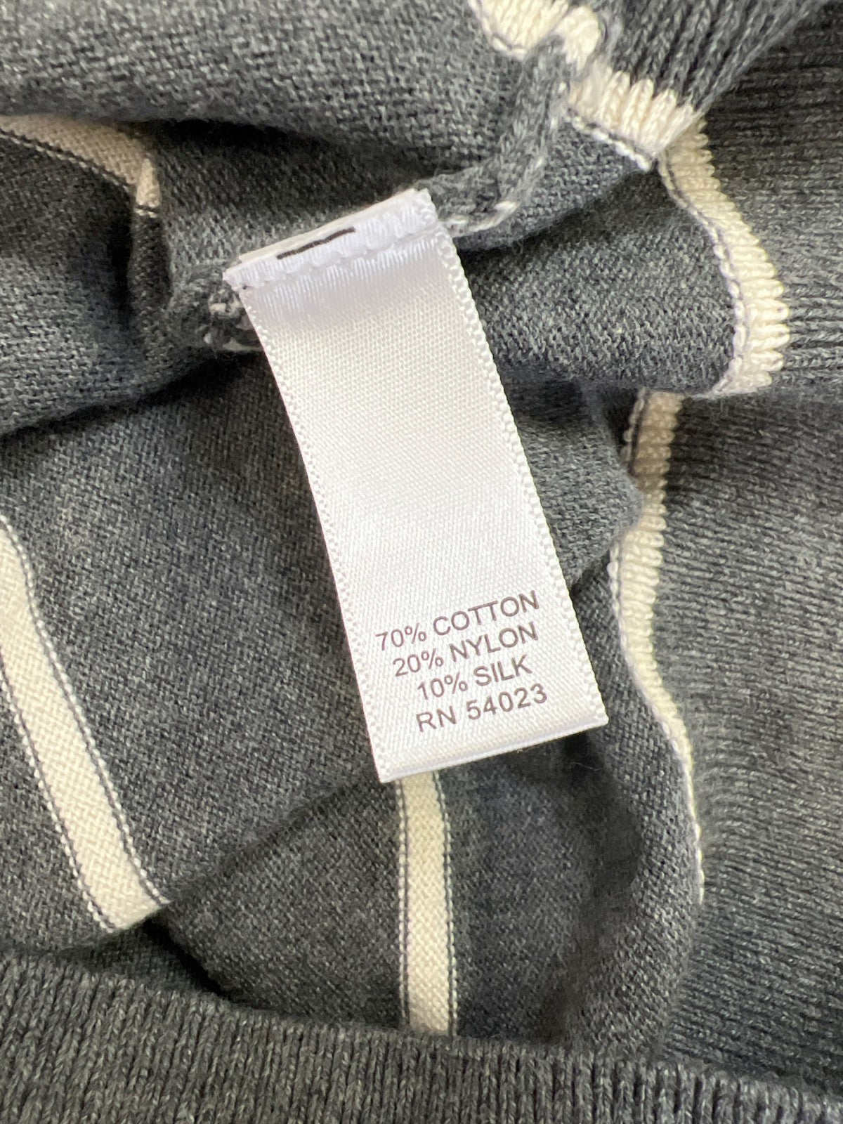 Banana Republic Men’s Gray Striped Long Sleeve Sweater Shirt - M