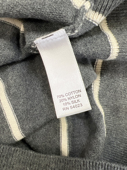 Banana Republic Men’s Gray Striped Long Sleeve Sweater Shirt - M