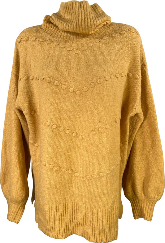 Staccato Women’s Yellow Long Sleeve Soft Plush Cowl Neck Sweater - S