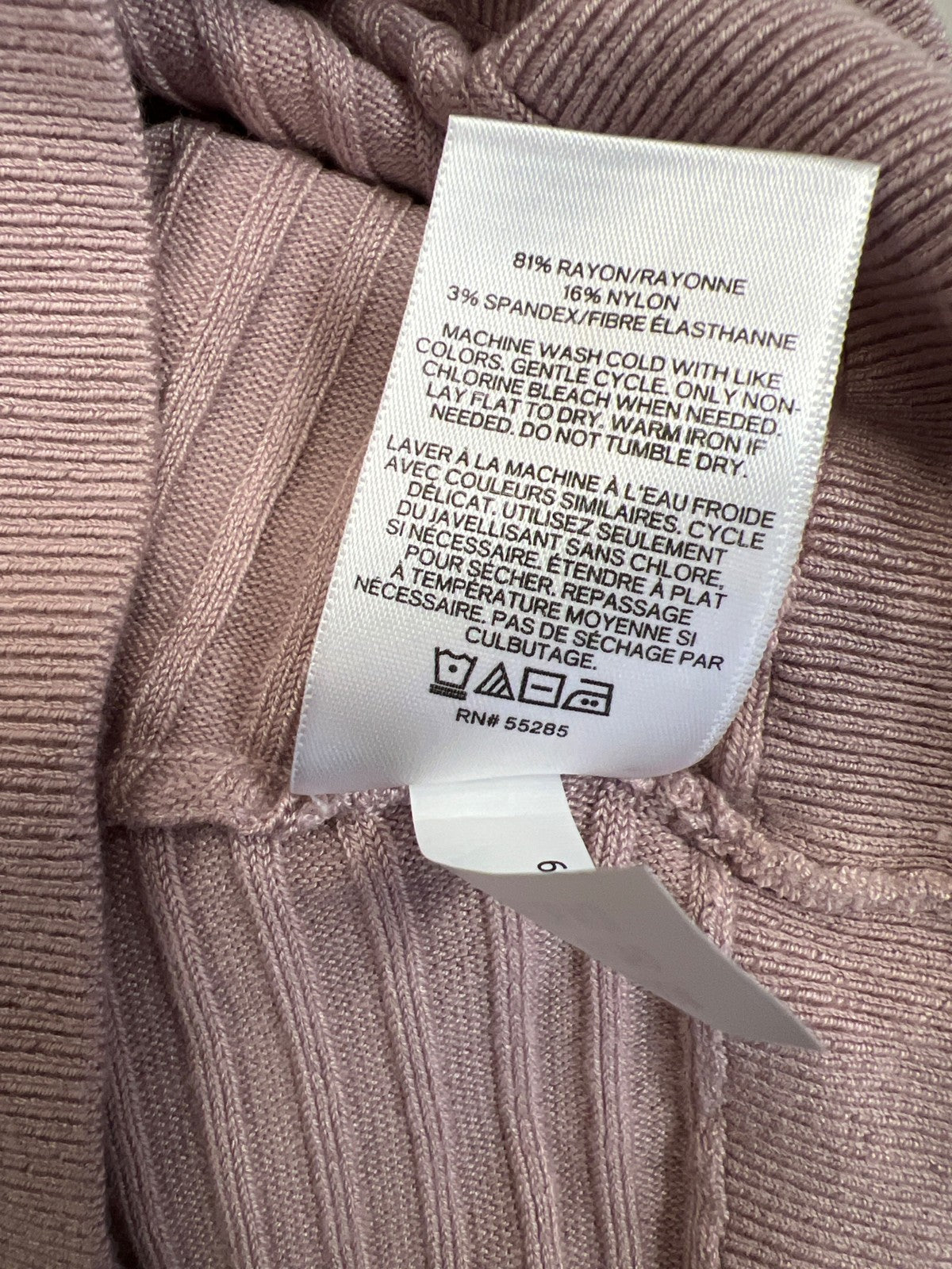 Express Women’s Pink Long Sleeve Ribbed Sweater - XS