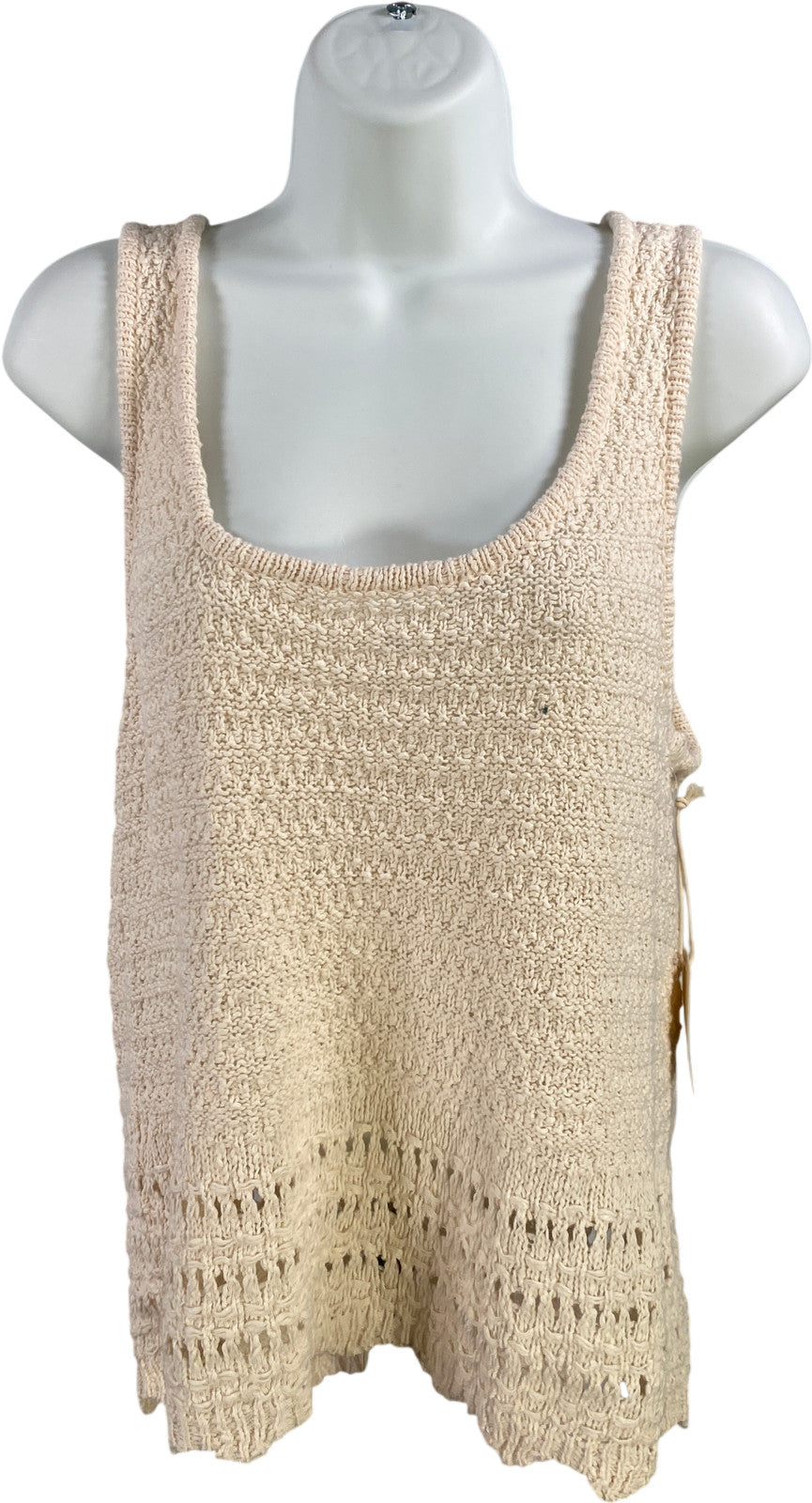 ANA Women’s Ivory Birch Crochet Sleeveless Tank Top - M