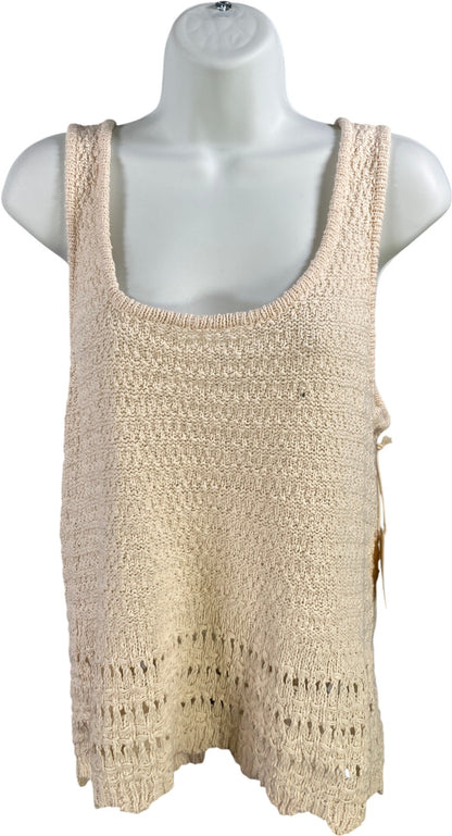 ANA Women’s Ivory Birch Crochet Sleeveless Tank Top - M