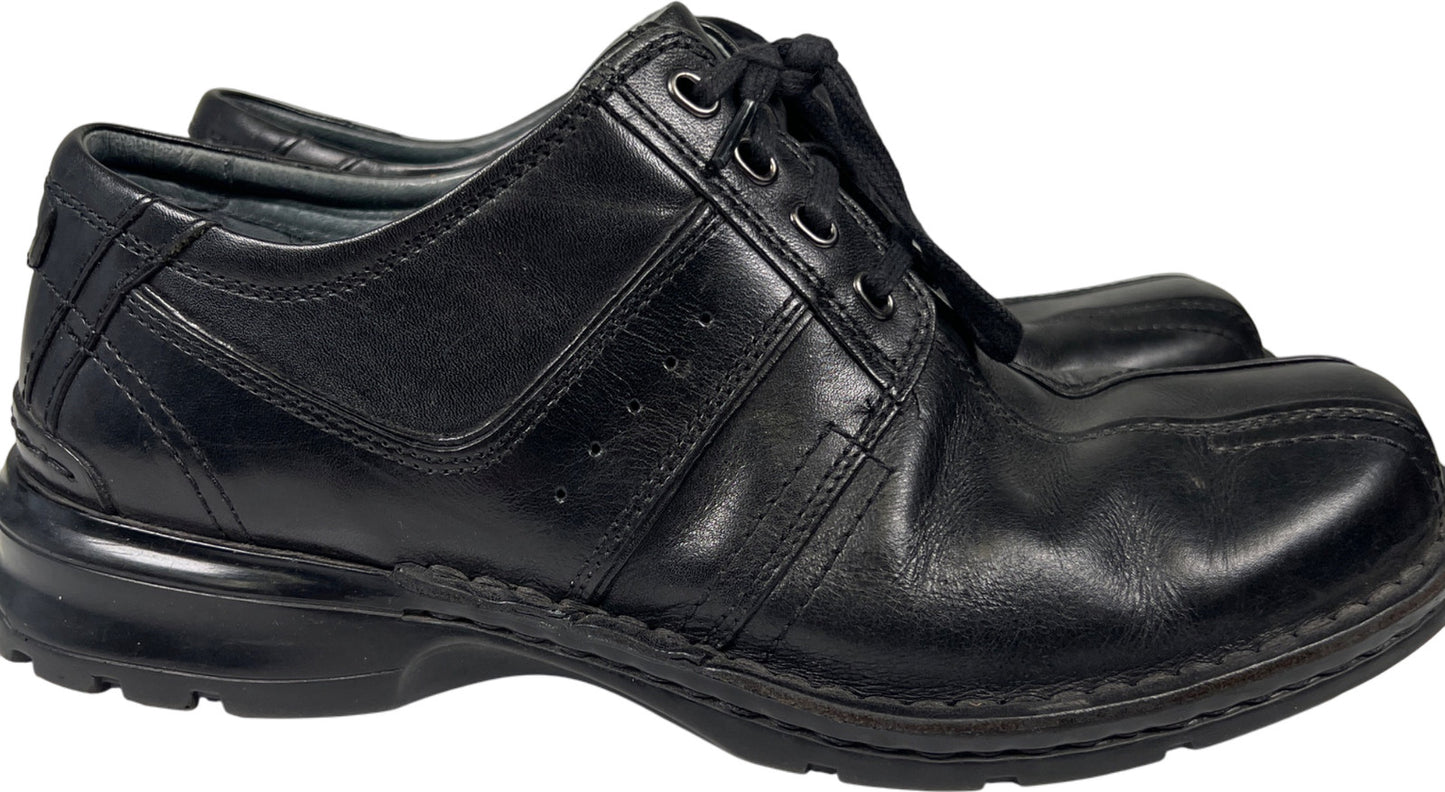 Clarks Men’s Black Leather Lace Up Comfort Walking Loafers - 9.5