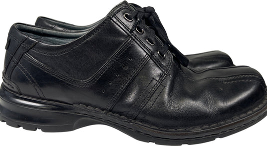 Clarks Men’s Black Leather Lace Up Comfort Walking Loafers - 9.5