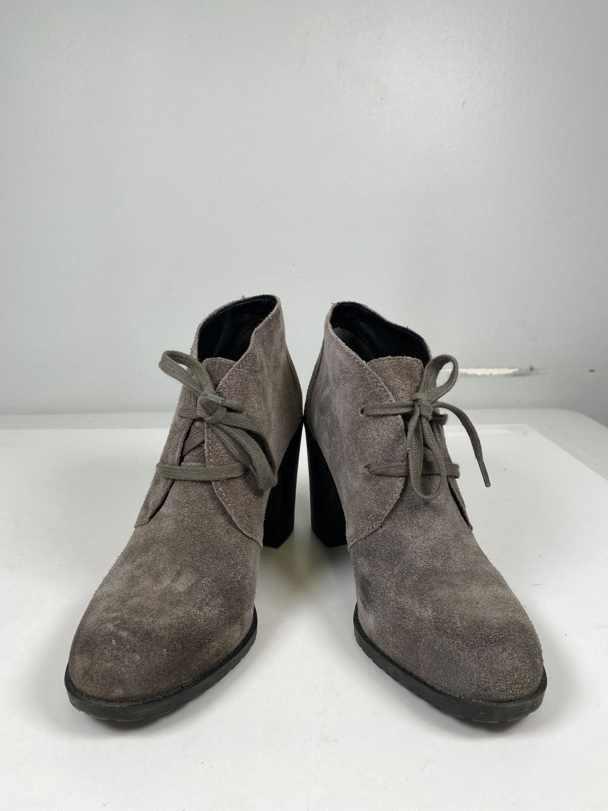 Franco Sarto Women’s Gray Suede Nashville Heeled Ankle Booties - 8.5