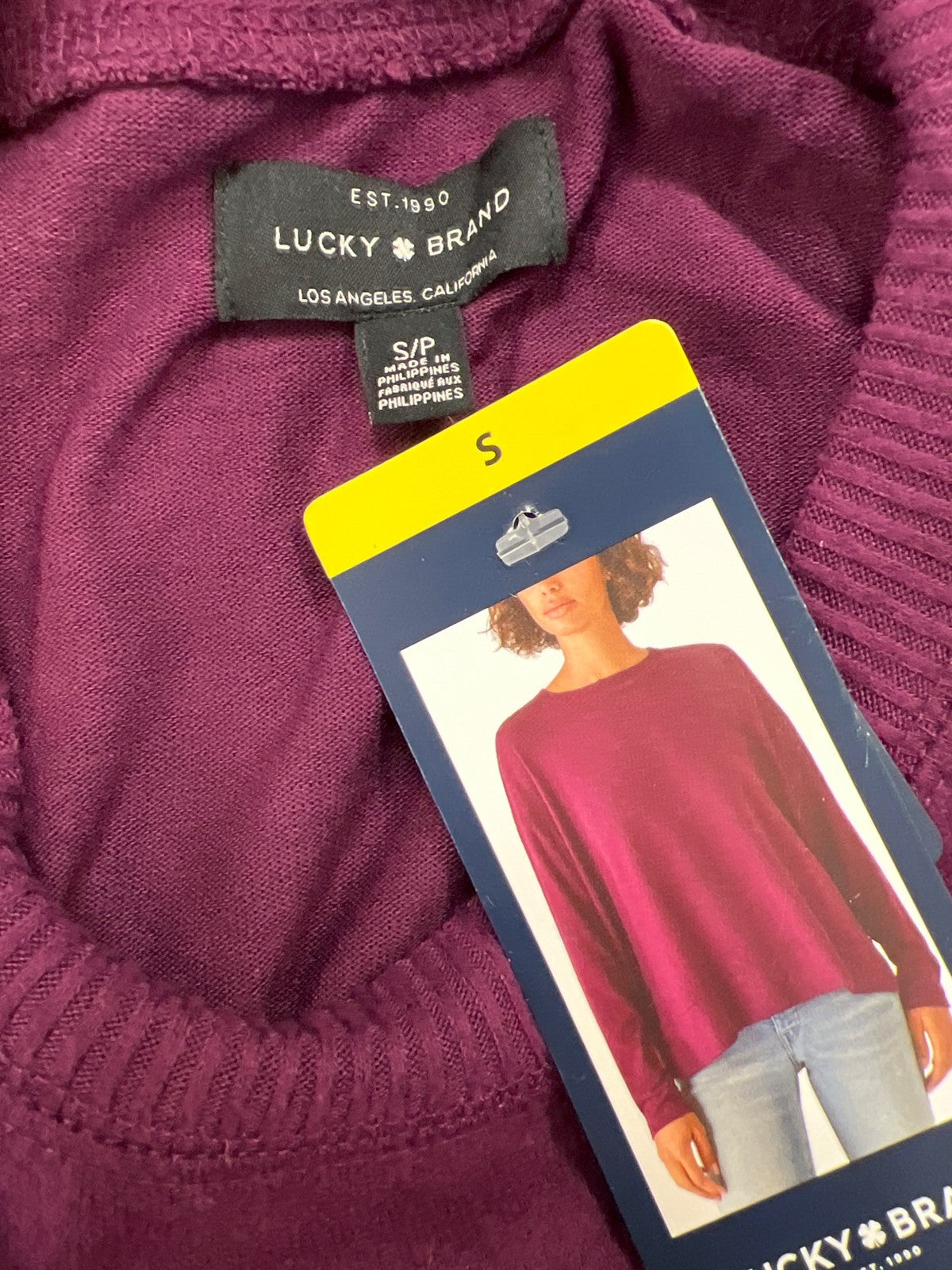 Lucky Brand Women’s Purple Cozy Crewneck Long Sleeve Shirt - S