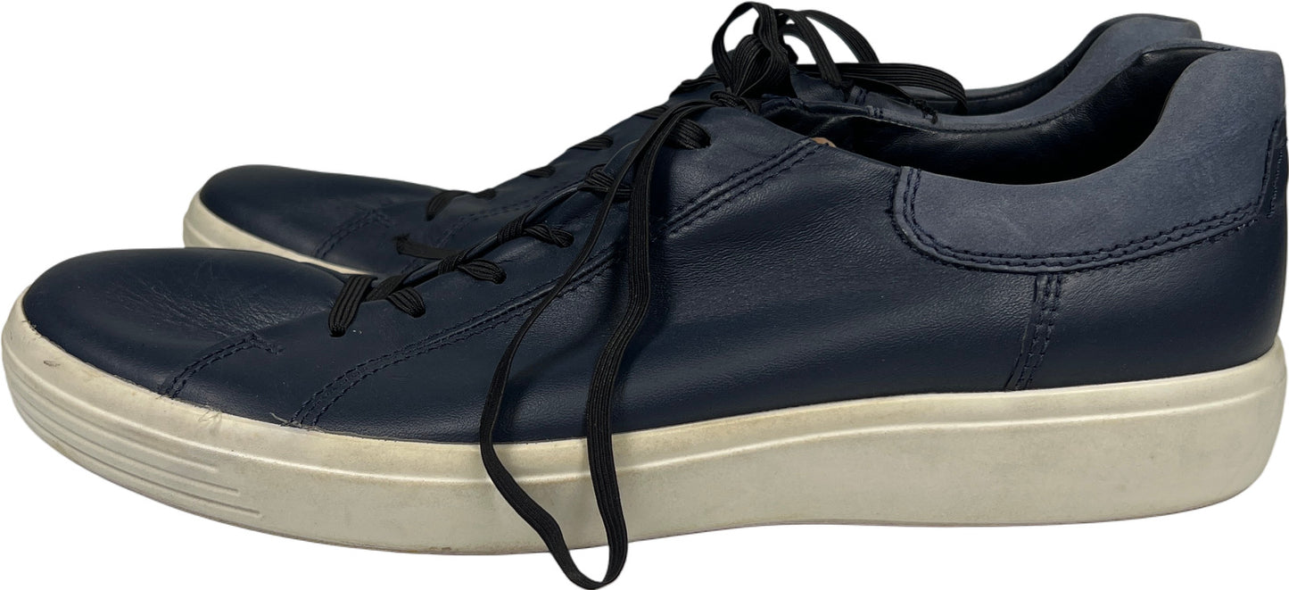 Ecco Men’s Navy Blue Leather Soft 7 Lace Up Sneakers - 11