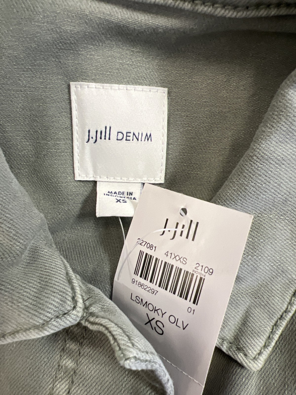 J. Jill Women’s Green Denim Stretch Button Up Shirt Dress - XS