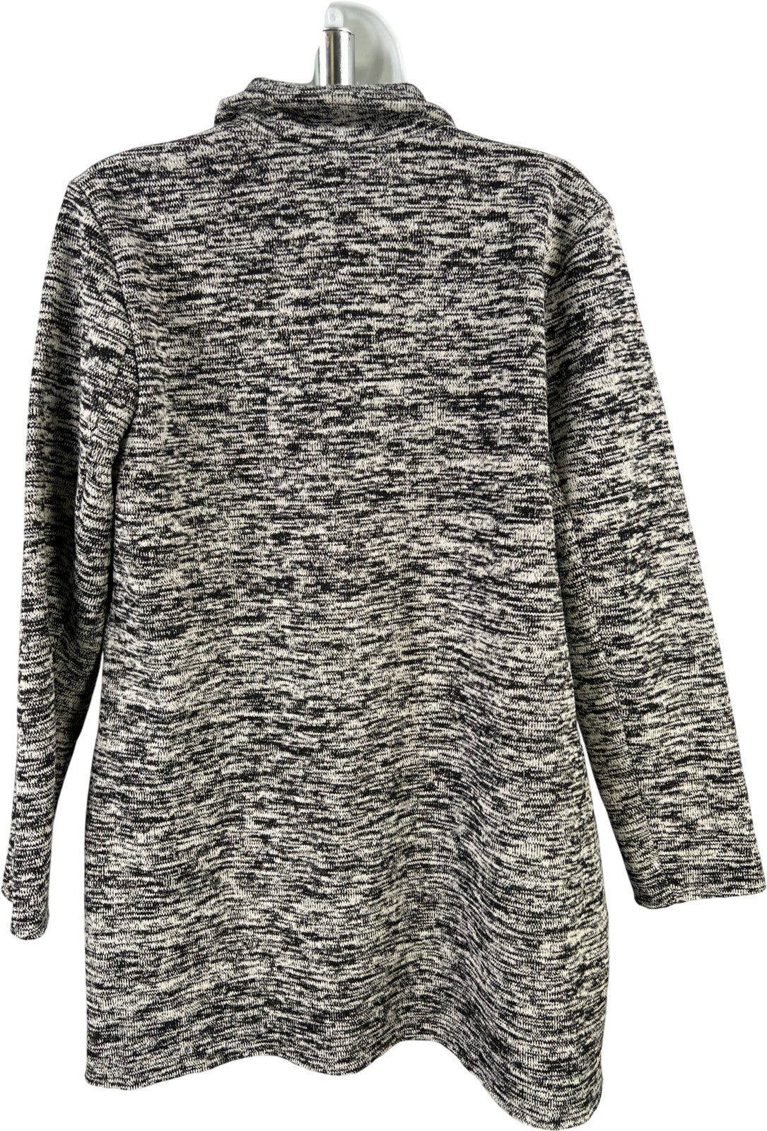 Nic and Zoe Women’s Black/Gray Long Sleeve Open Front Cardigan - Petite L